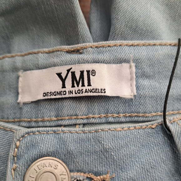 YMI Low Rise Juniors Jeans Wide-Leg Size 5/27 Light Blue Color NWT - Picture 9 of 11